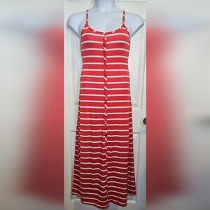 Planet Gold Pink  and White Sleeveless Sundress. Size M